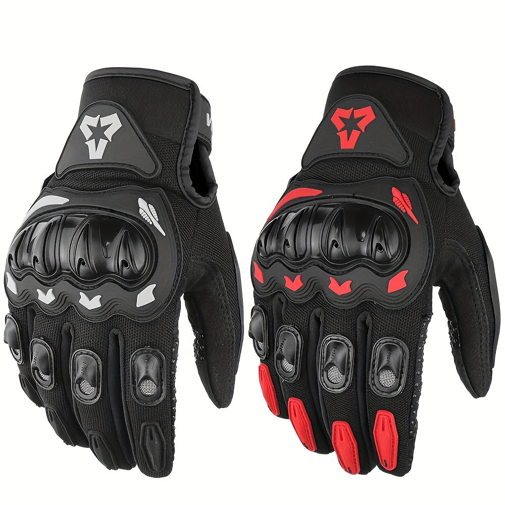 Summer Breathable Full Finger Motorcycle Gloves Non-slip Wear-resistant Motocross Racing Gloves Touch Screen for Moto Biker Gloves, Vemar