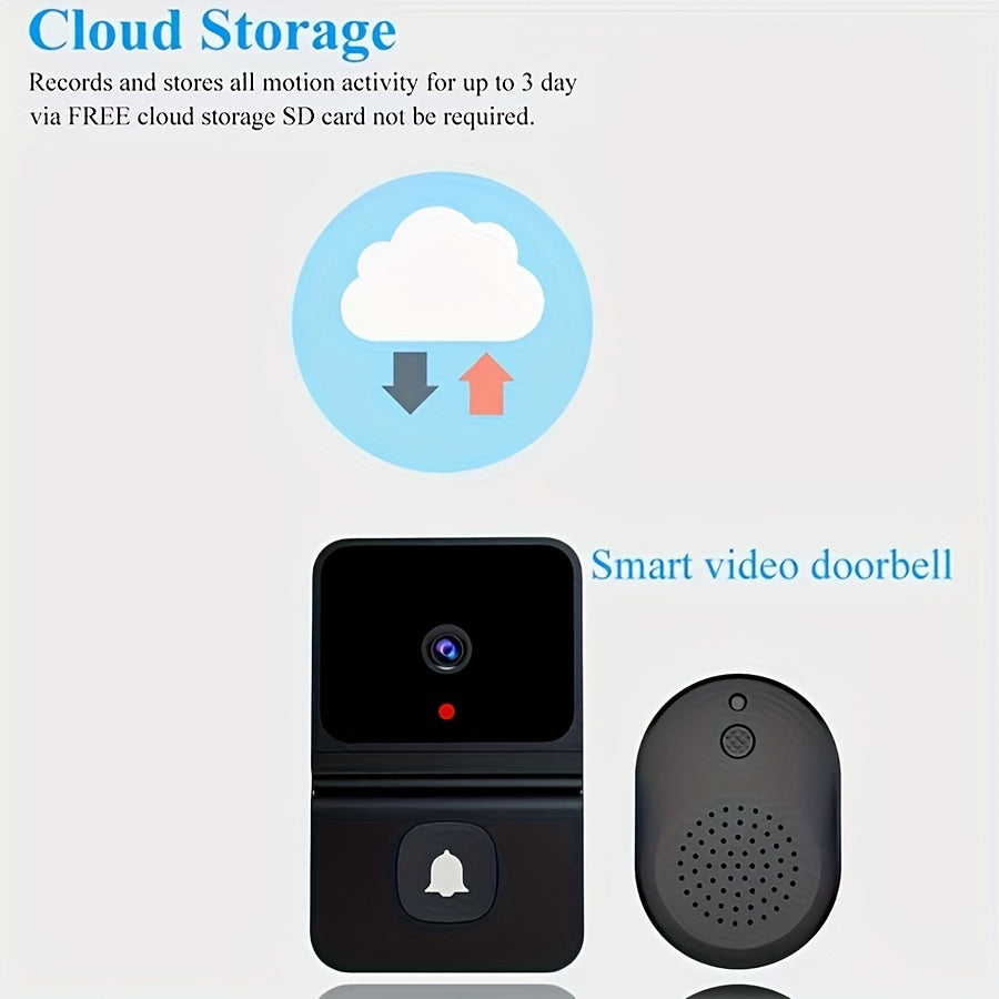 [Popular Choice] Smart WiFi Doorbell with Built-in Battery - Wireless Security Video Intercom, 2-Way Audio, Night Vision, USB Rechargeable, Low Power Consumption, Supports 2.4G Wifi