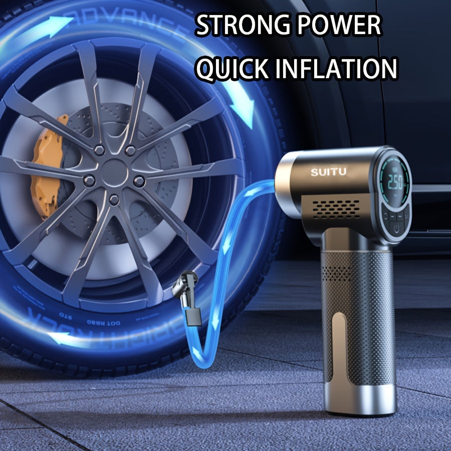 150PSI Handheld Air Compressor Electric Wireless Portable Tire Inflator Pump Digital Display LED Lighting, For Car Motorcycle Bicycle Balls