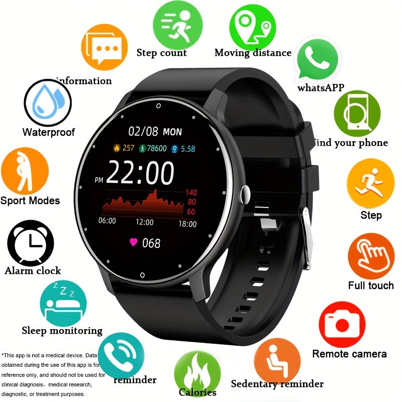 Smart Watches, Men's Sport Multifunction Waterproof Full Touch Screen Smartwatch For Android IOS