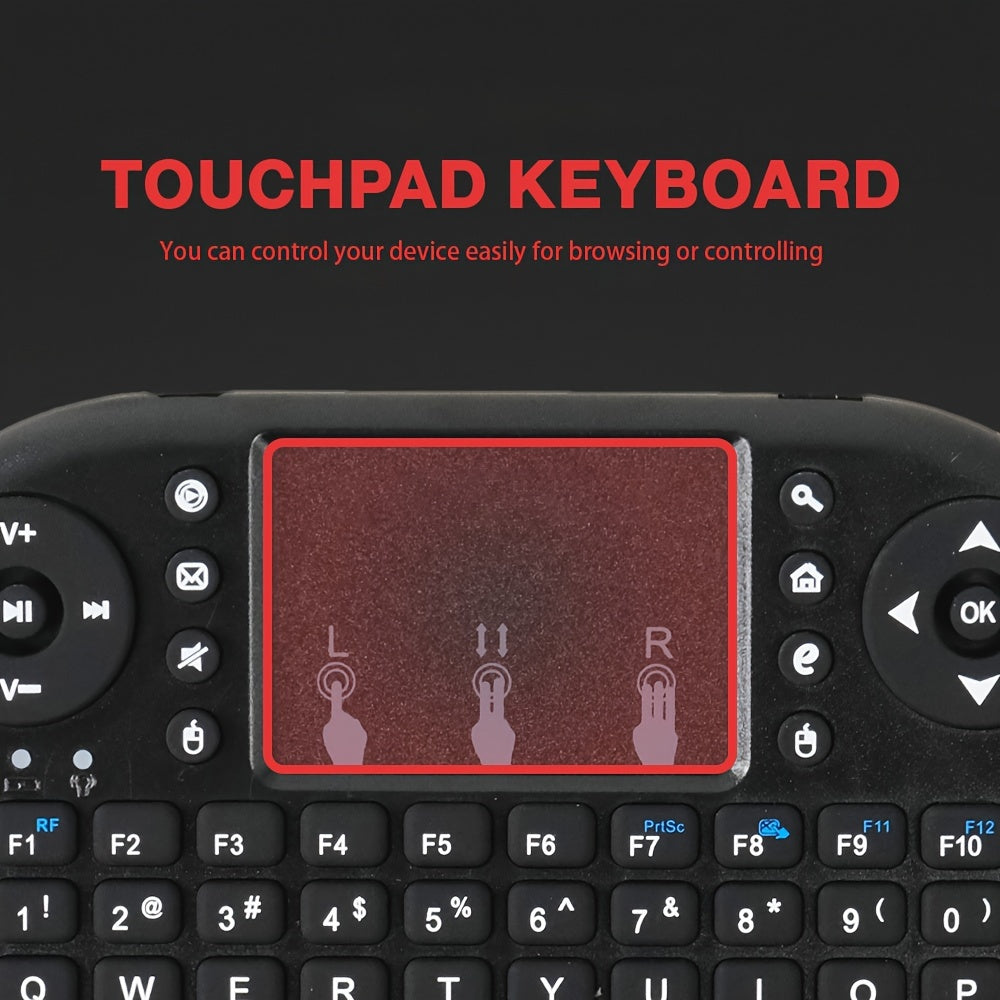 Plug & Play 2.4G Mini Wireless Keyboard With Touchpad - Ideal For Android Tv Box, For Smart Tv, Projector, Ps3, And More!