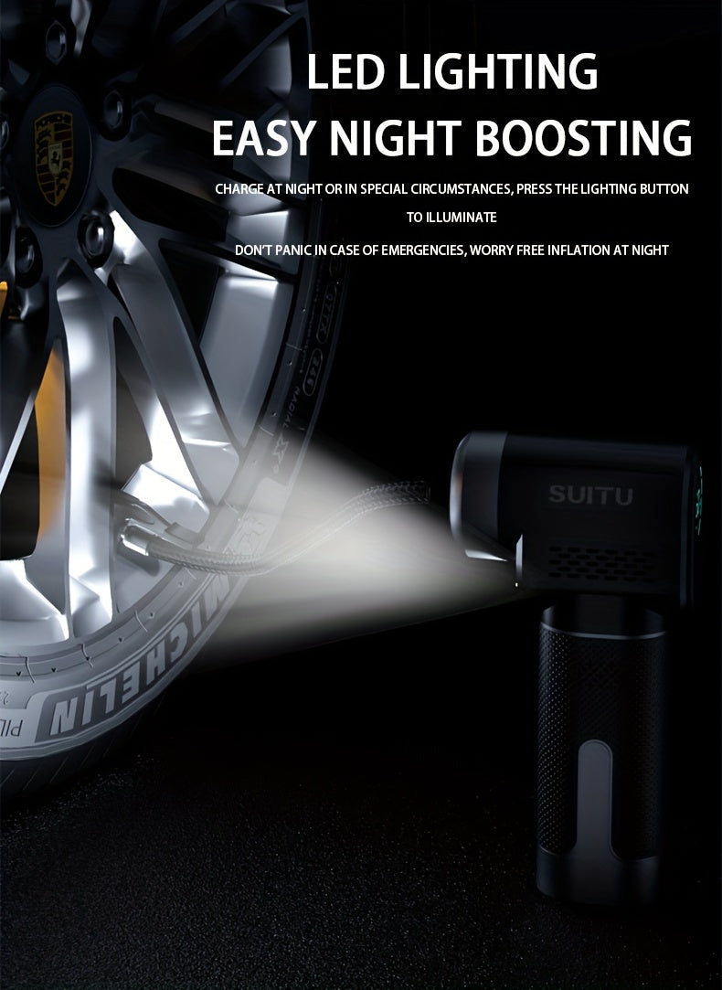 150PSI Handheld Air Compressor Electric Wireless Portable Tire Inflator Pump Digital Display LED Lighting, For Car Motorcycle Bicycle Balls