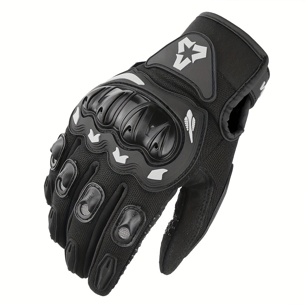 Summer Breathable Full Finger Motorcycle Gloves Non-slip Wear-resistant Motocross Racing Gloves Touch Screen for Moto Biker Gloves, Vemar