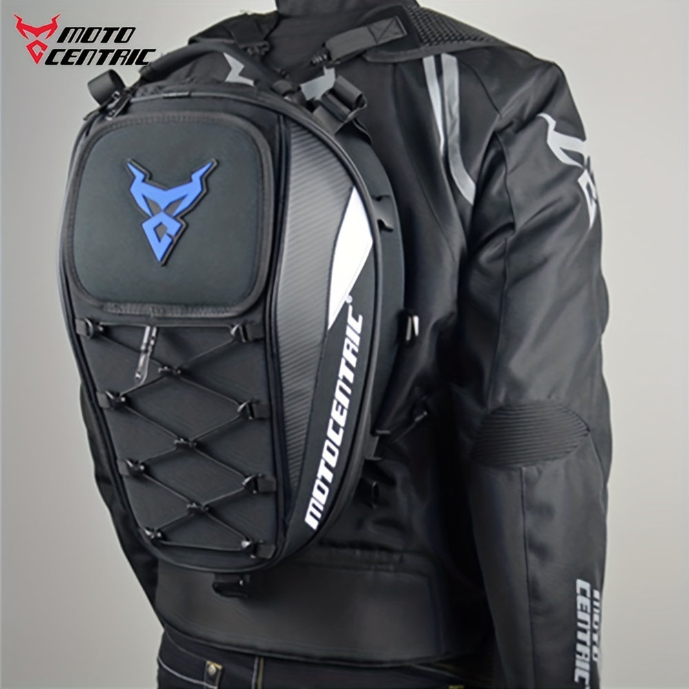 MOTOCENTRIC Waterproof Motorcycle Tail Bag Multi-functional Durable Rear Seat Bag 37L High Capacity Rider Helmet Backpack