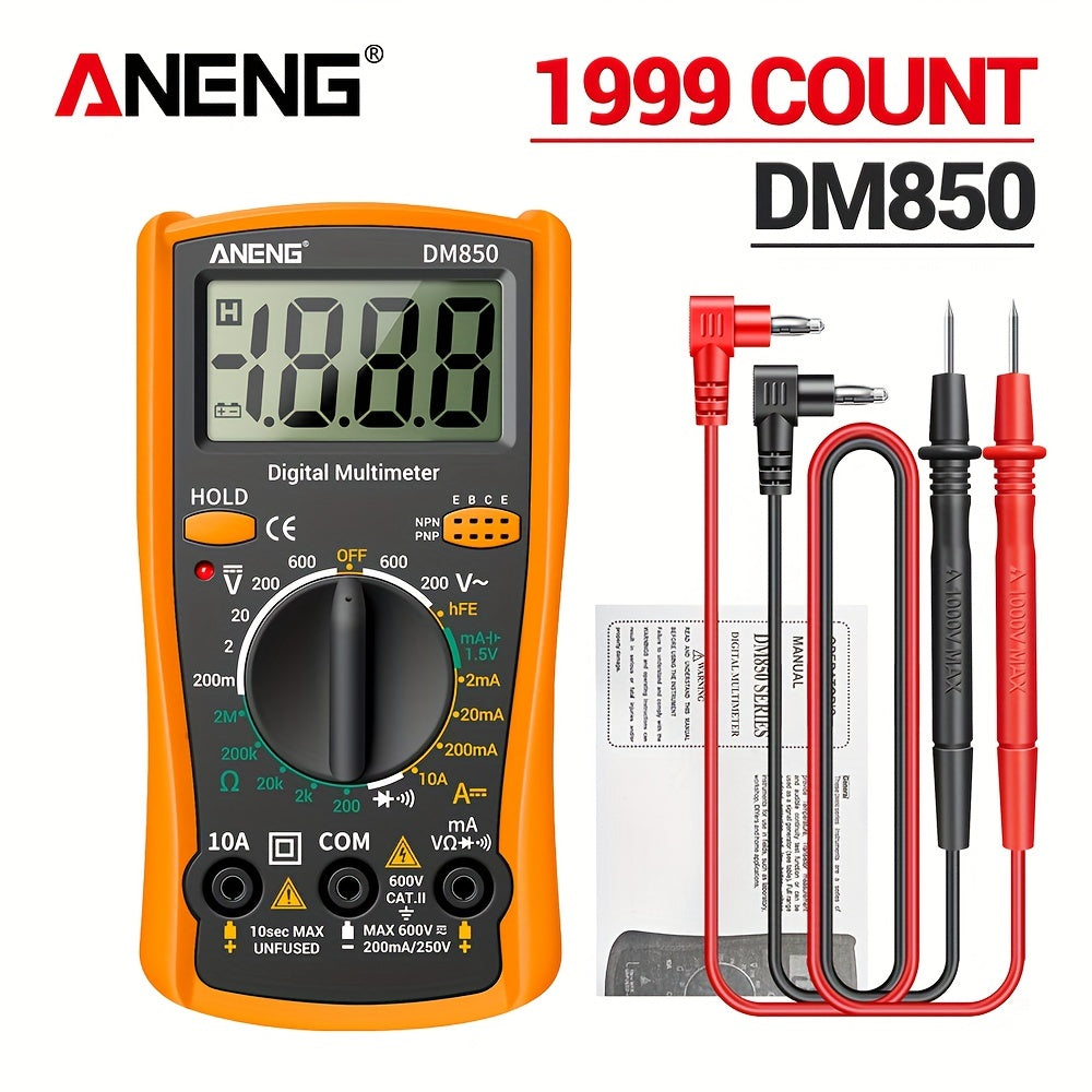 DM850 Automatic Professional Digital Multimeter 1999 Counts Auto AC/DC Voltage Tester Ohm Current Ammeter Detector Tool