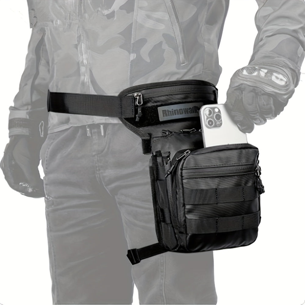 Black Motorcycle Drop Leg Bag Motor Waist Bag 3L Thigh Belt Hip Bum Motorbike Cycling Outdoor Riding Hiking Climbing Travel Cell/Mobile Phone Purse Fanny Pack Bag Multifunction Chest Bag Shoulder Bag
