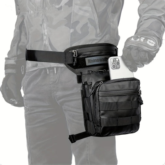 Black Motorcycle Drop Leg Bag Motor Waist Bag 3L Thigh Belt Hip Bum Motorbike Cycling Outdoor Riding Hiking Climbing Travel Cell/Mobile Phone Purse Fanny Pack Bag Multifunction Chest Bag Shoulder Bag